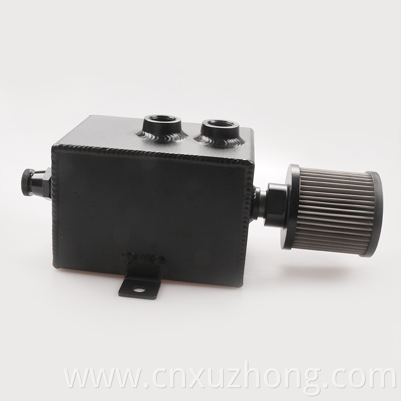 2L Aluminum Oil Catch Can Tank Fuel Tank With Breather & Filter Drain Tap